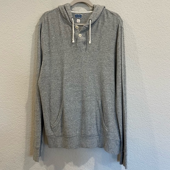 J. Crew Vintage Thermal Henley Hoodie in Grey - 100% Cotton - Picture 6 of 10